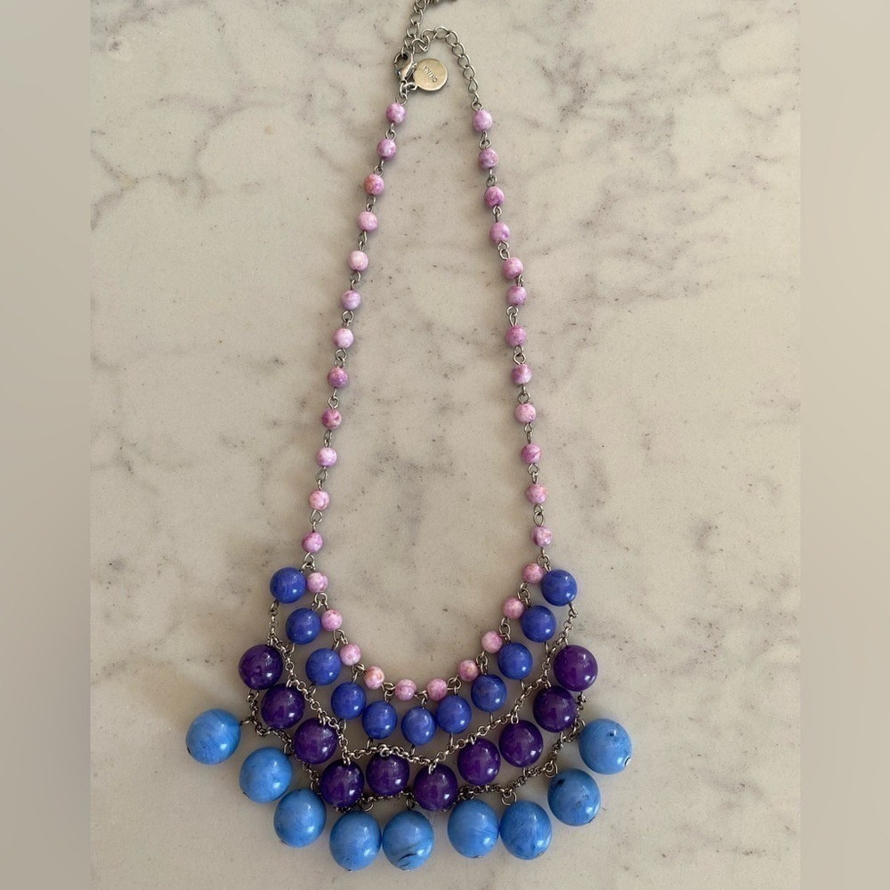 Isaac Mizrahi Live! QVC Beaded Bib Necklace 18” NIB